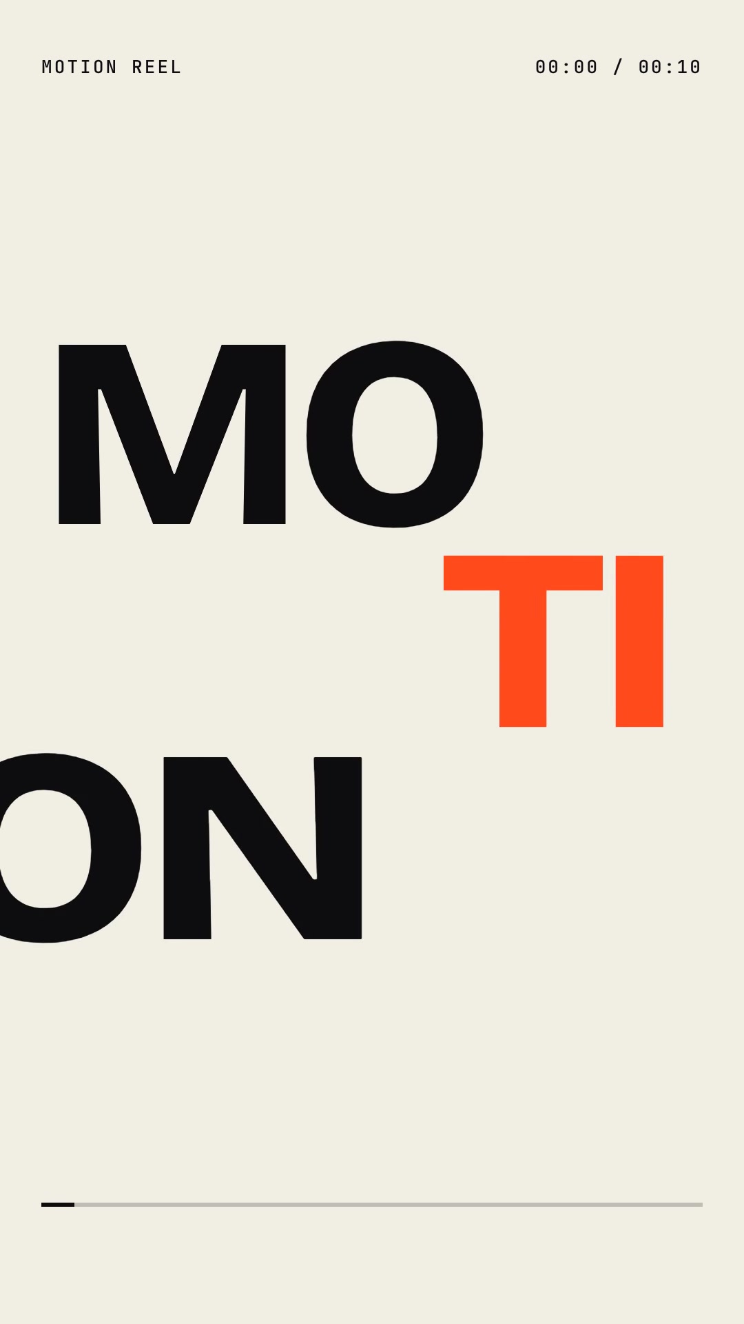 Motion Showreel showcases motion design in a 10s reel.