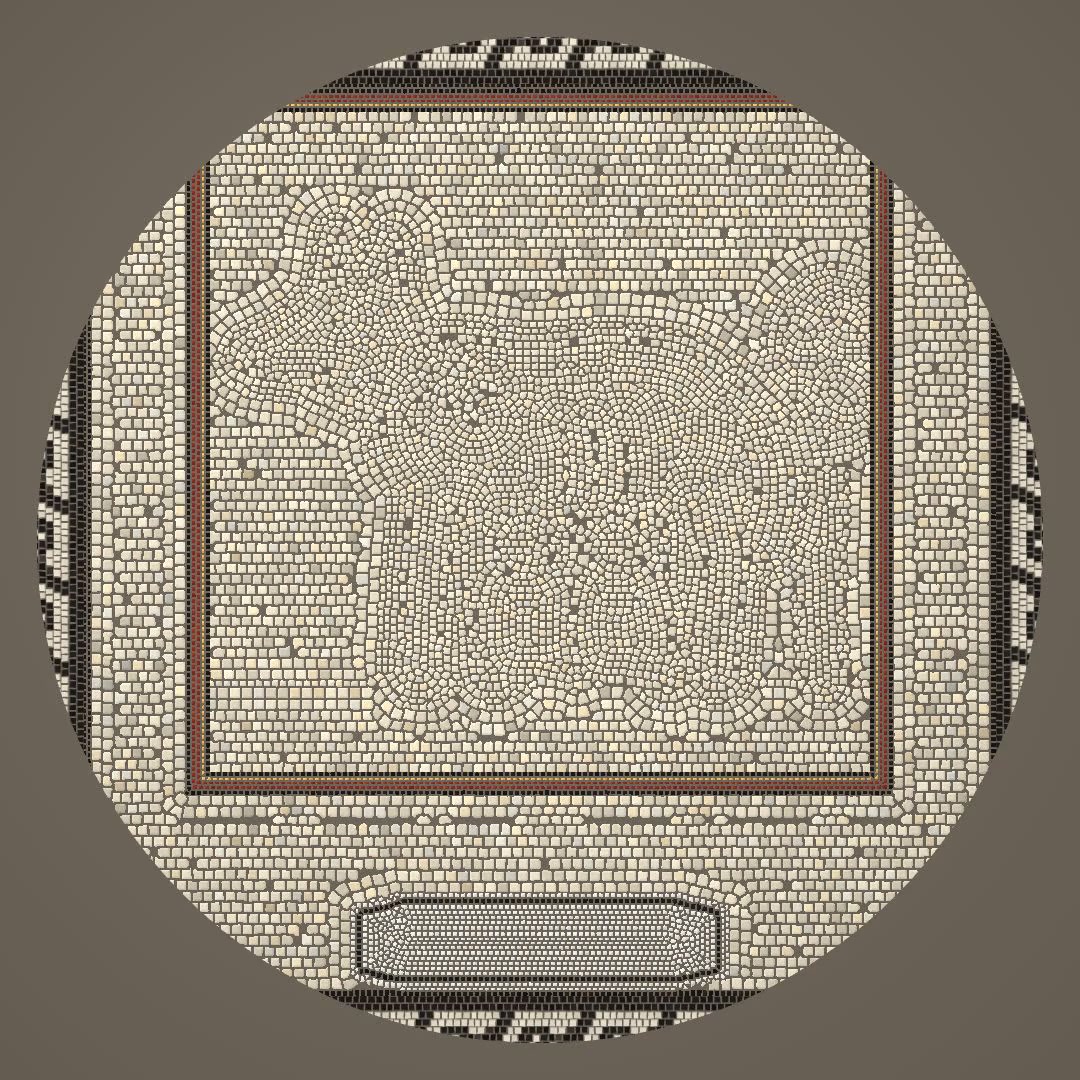 Roman History in Pompeii mosaic style